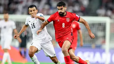 مباراة سابقة بين العراق والأردن