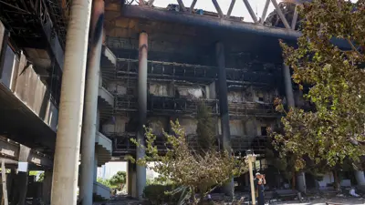 من الهجوم الإسرائيلي على مبنى التلفزيون الإيراني