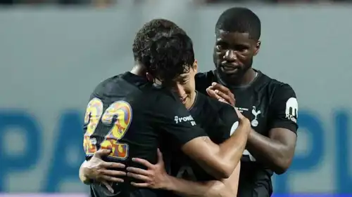 هيونغ مين سون أثناء لحظة تبديله في مباراة توتنهام ونيوكاسل