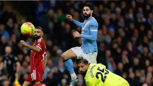 محمد صلاح في مباراة ليفربول ومانشستر سيتي بالدوري الإنجليزي