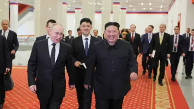 الرئيسان الكوري الشمالي والروسي خلال لقاء سابق