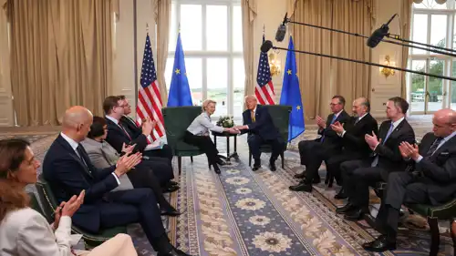 خلال اجتماع ترامب مع مفوضة الاتحاد الأوروبي