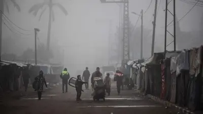 مخيم للنازحين في دير البلح، وسط قطاع غزة