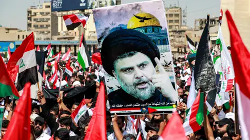 تظاهرة في بغداد ترفع صورة مقتدى الصدر