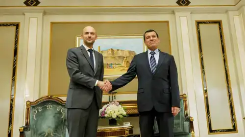 مظلوم عبدي ووزير الخارجية الفرنسي جان نويل بارو