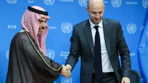 وزيرا خارجية فرنسا والسعودية في مؤتمر "حل الدولتين"