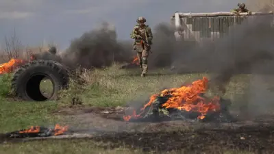 قوات أوكرانية في موقع هجوم روسي