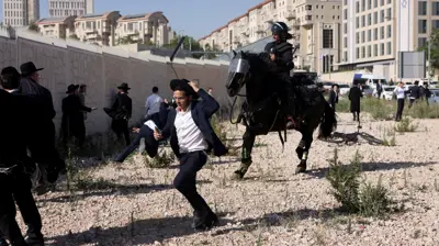 من احتجاجات الحريديم ضد التجنيد