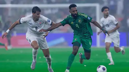 من مباراة العراق والسعودية