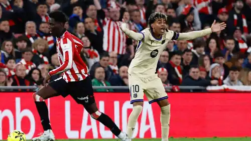 لامين يامال في مباراة برشلونة وأتلتيك بلباو