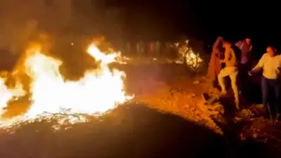 الحريق الذي أشعله إسقاط المسيّرة