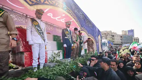 من تشييع علي لاريجاني وغلام رضا سليماني