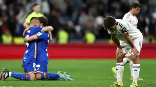 الحسرة على لاعبي ريال مدريد بعد الخسارة أمام خيتافي