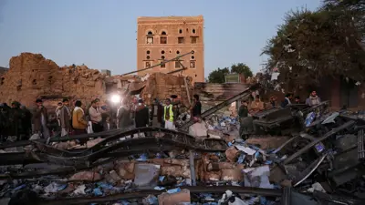 آثار غارات أمريكية سابقة على صنعاء