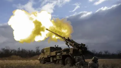 قصف مدفعي خلال الحرب الروسية الأوكرانية