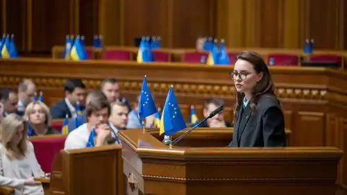 رئيسة وزراء أوكرانيا خلال جلسة برلمانية