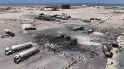 لقطة لحجم الدمار نشرها الإعلام الحوثي