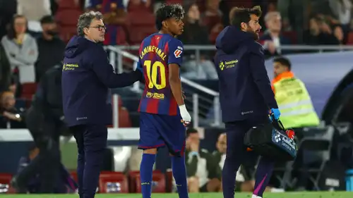 خروج لامين يامال مصابًا من مباراة برشلونة وسيلتا فيغو