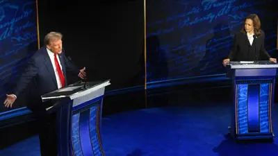 هاريس وترامب خلال المناظرة الرئاسية