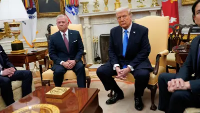 ترامب خلال استقباله العاهل الاردني