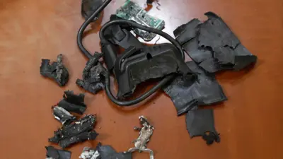 جهاز بيجر بعد انفجاره