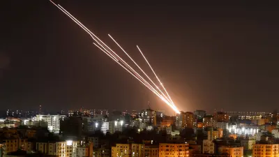 رشقة صارويخية سابقة باتجاه إسرائيل 