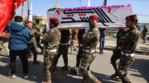 تشييع جثمان قتيل من الحشد الشعبي