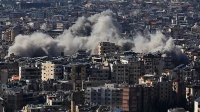 دخان يتصاعد فوق الضاحية الجنوبية لبيروت
