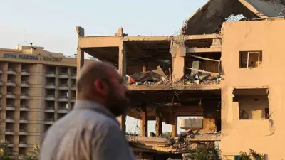 مبنى مهدم جراء قصف إسرائيلي جنوبي لبنان