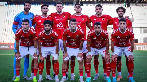 فريق الأهلي قبل مباراة الاتحاد السكندري