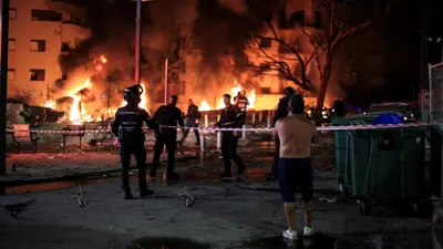 مشهد من المواقع المستهدفة بالقصف الإيراني في تل أبيب