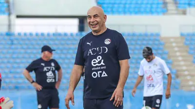 حسام حسن في تدريبات منتخب مصر مصر