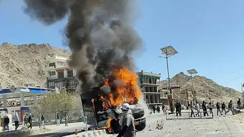 مشهد من احتجاجات لاداخ