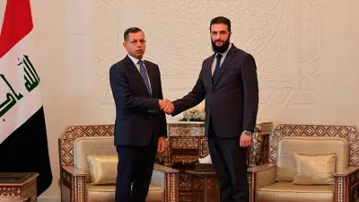 رئيس المخابرات العراقية خلال لقائه الشرع في دمشق