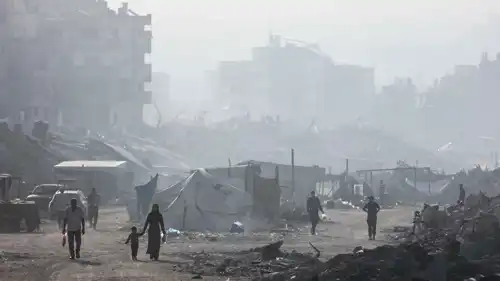 جانب من الدمار الذي تسببت به إسرائيل في غزة