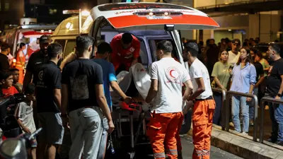 جانب من عمليات الإسعاف جنوب لبنان بعد العملية 