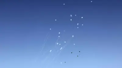 جانب من إطلاق الدفاعات الجوية الإسرائيلية