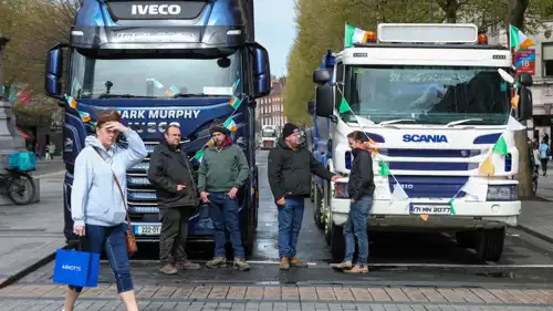 جانب من الاحتجاجات ضد إرتفاع إسعار الوقود في إيرلندا