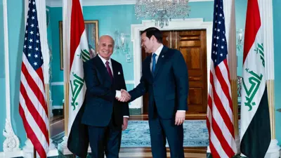 روبيو وحسين خلال اللقاء في واشنطن