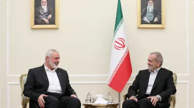 الرئيس الإيراني مسعود بزشكيان يلتقي إسماعيل هنية