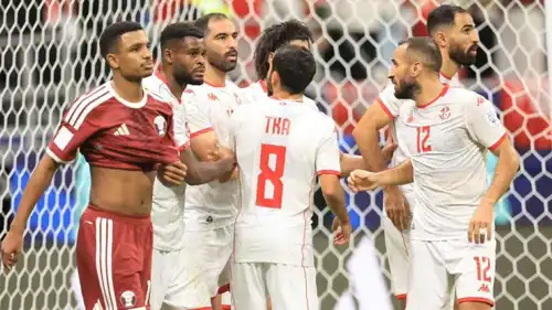 المنتخب التونسي في مباراة قطر بكأس العرب