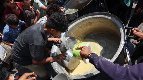 غزيون يحاولون الحصول على الطعام وسط مجاعة في القطاع