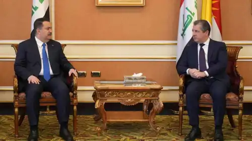 من لقاء السوداني وبارزاني في أربيل