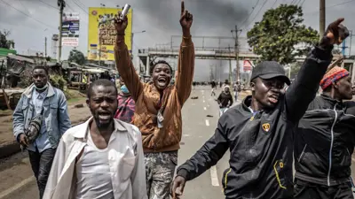 من احتجاجات المتظاهرين في كينيا