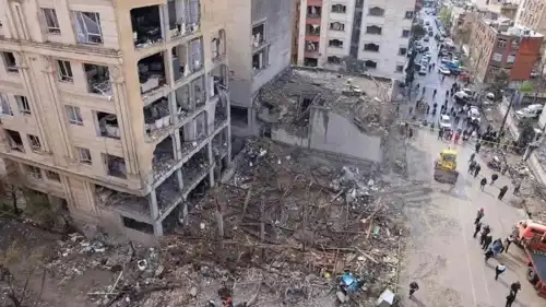 صور متداولة لموقع الهجوم في طهران