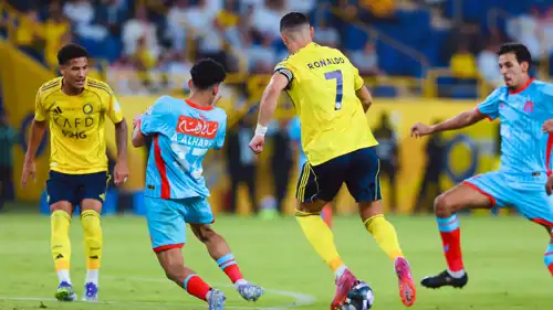 رونالدو في لقطة من مباراة النصر والرياض