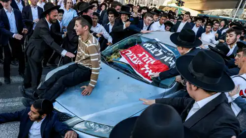 تظاهرة لليهود المتطرفين ضد التجنيد الإجباري في القدس