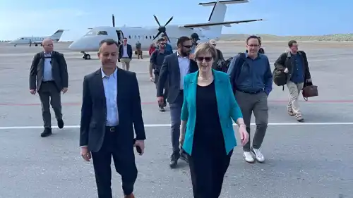 المبعوثة الأمريكية لحظة وصولها إلى فنزويلا