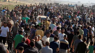 مشهد من توزيع المساعدات في رفح