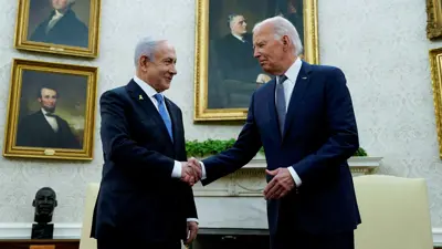 بايدن ونتنياهو بالبيت الأبيض في يوليو الماضي